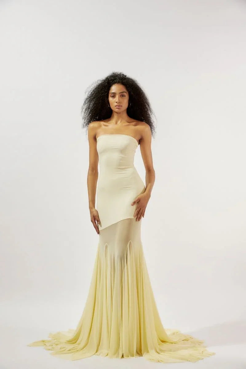 Dahlia Butter Yellow Tube Gown
