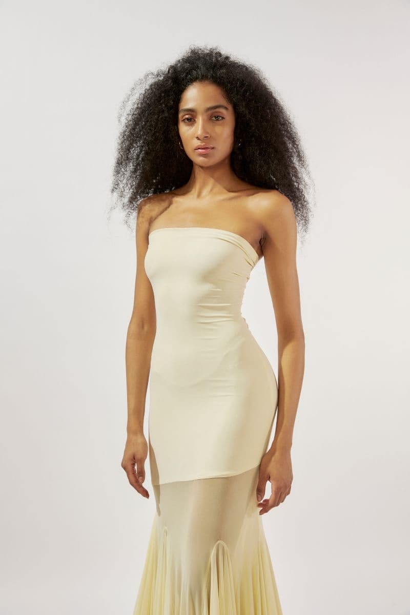 Dahlia Butter Yellow Tube Gown