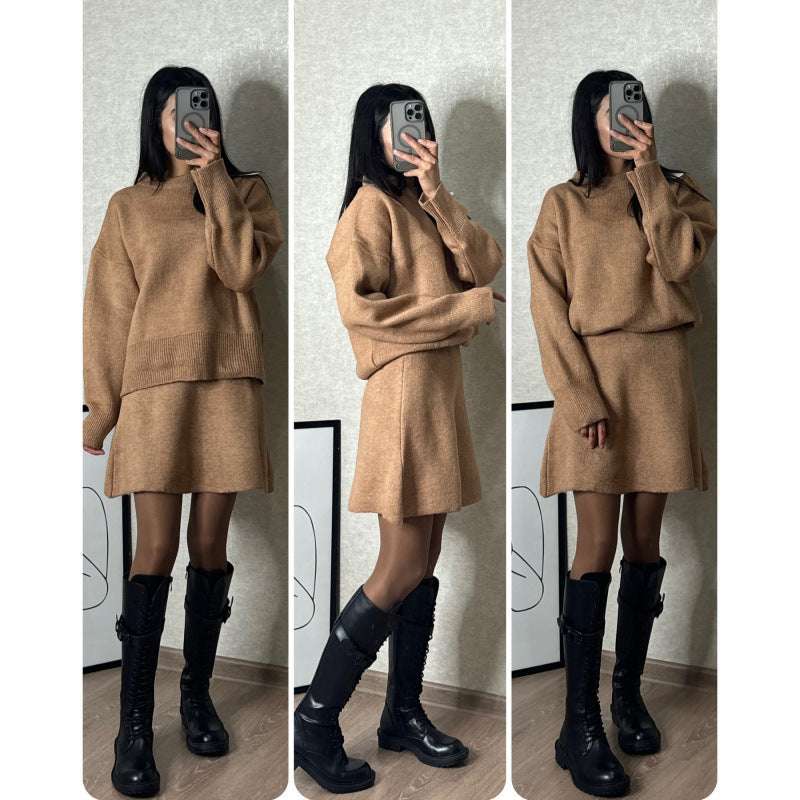 Luxury Knitted Top & Skirt Set
