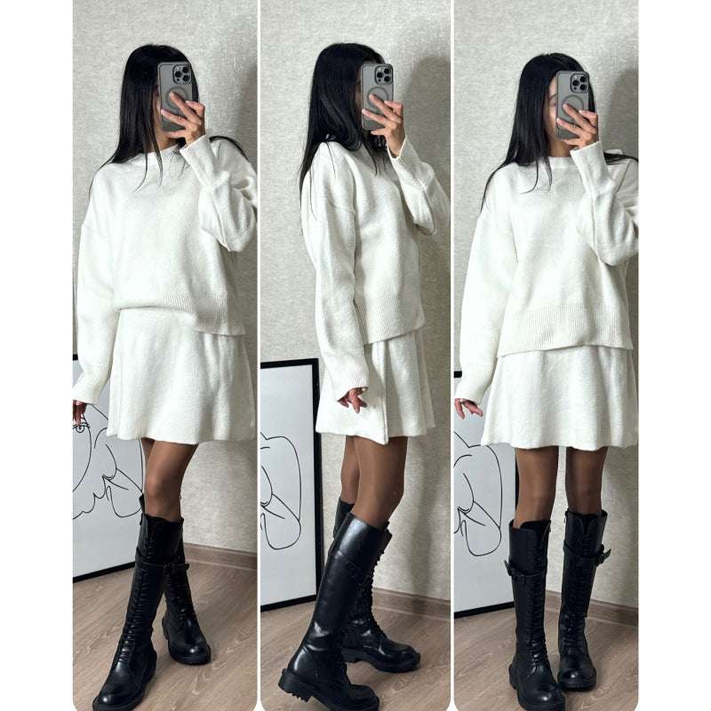 Luxury Knitted Top & Skirt Set