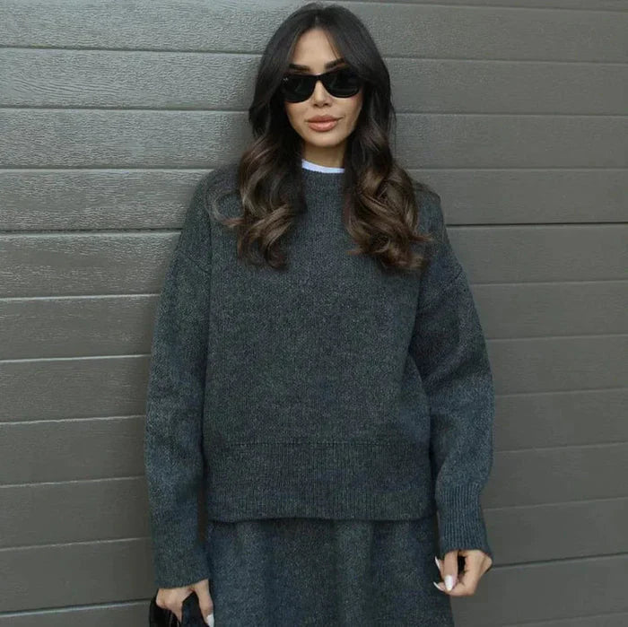 Luxury Knitted Top & Skirt Set