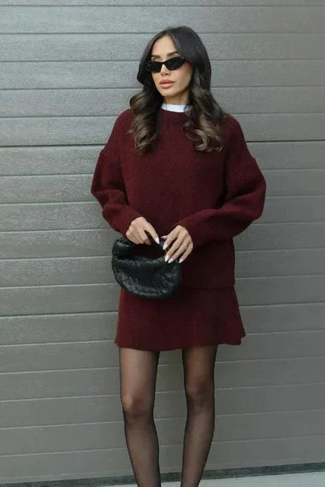 Luxury Knitted Top & Skirt Set