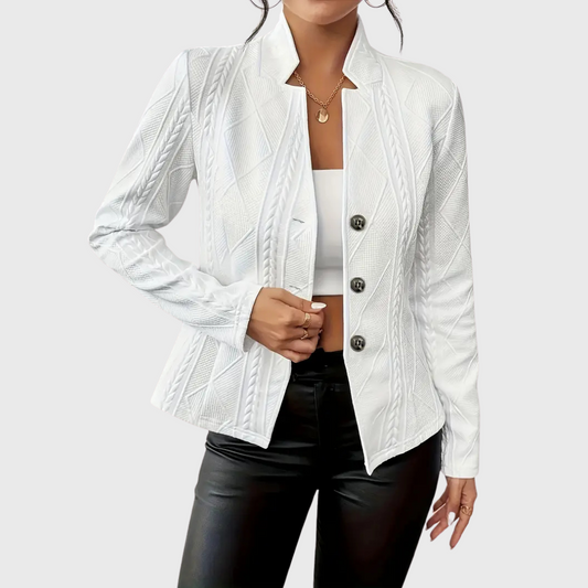 Sylvara™ Textured Button Blazer