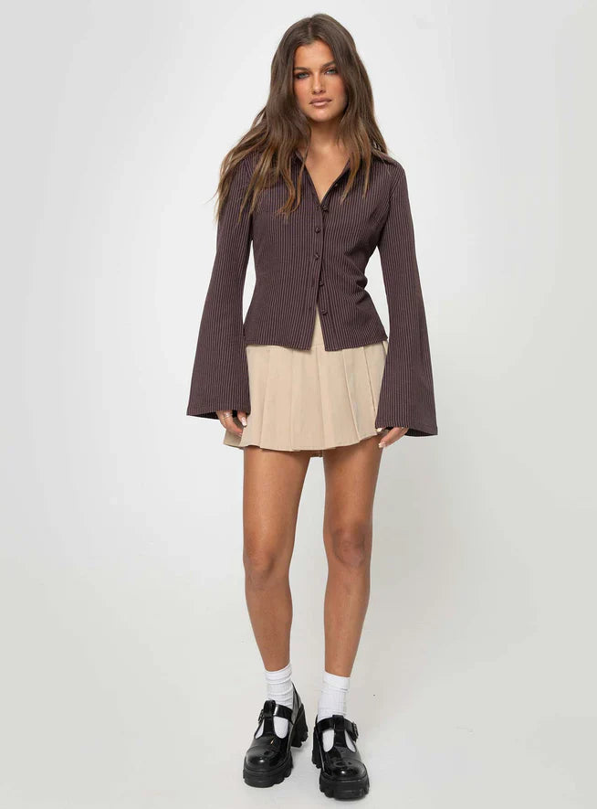 Anni pinstripe shirt brown