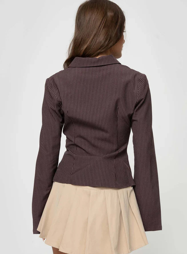 Anni pinstripe shirt brown