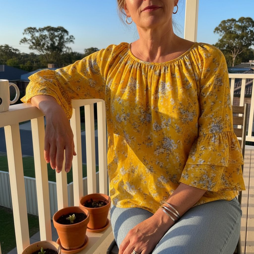 Thea™ - Vintage Blouse With Floral Pattern