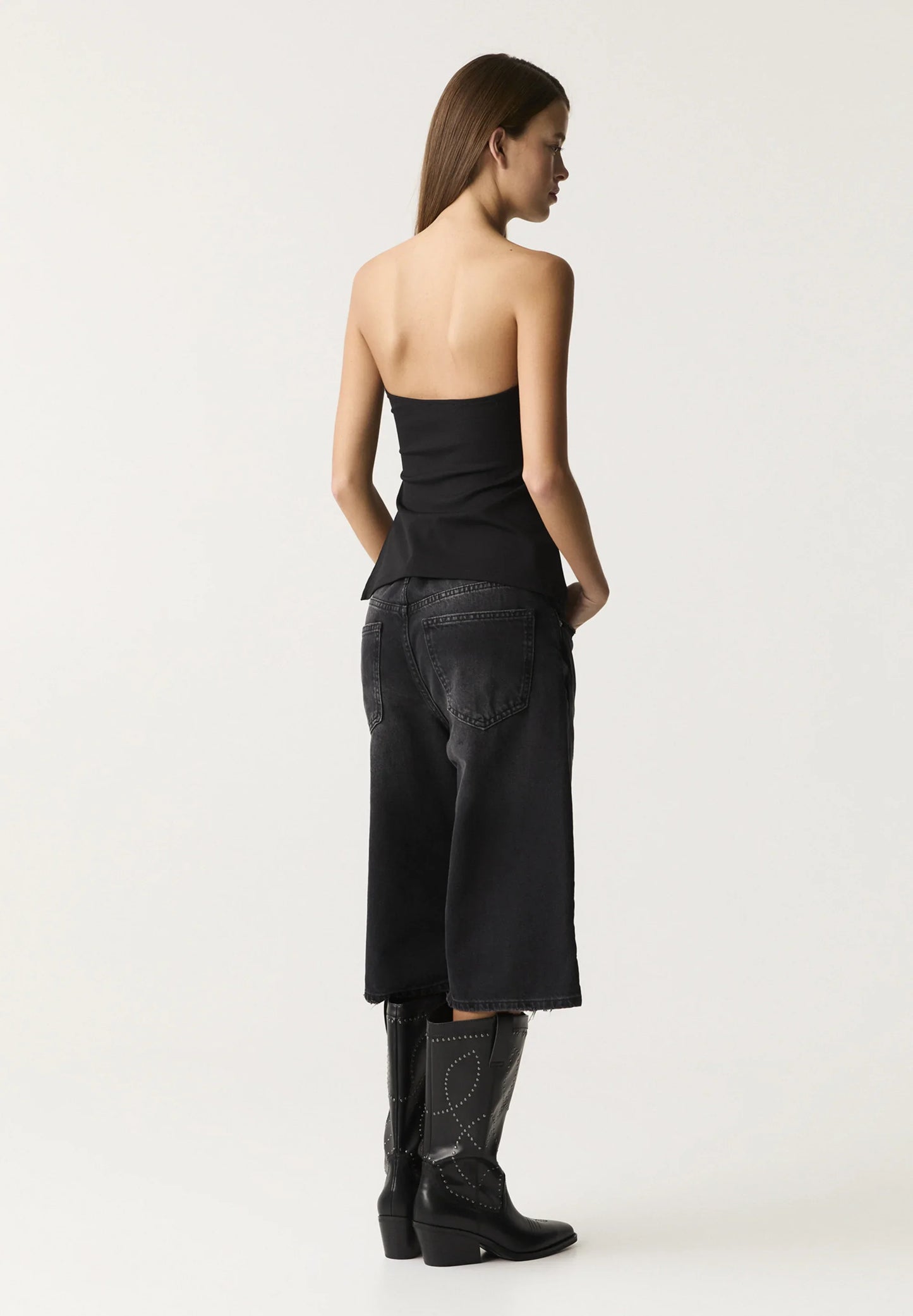 Knitted Slit Detail Tube Top
