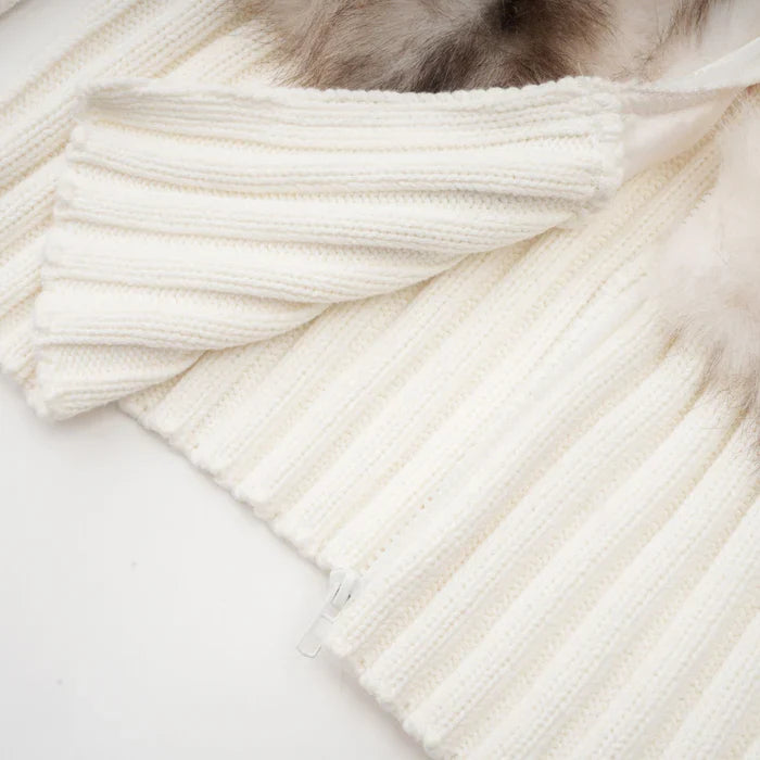 Maélie Faux-Fur Ribbed Jacket