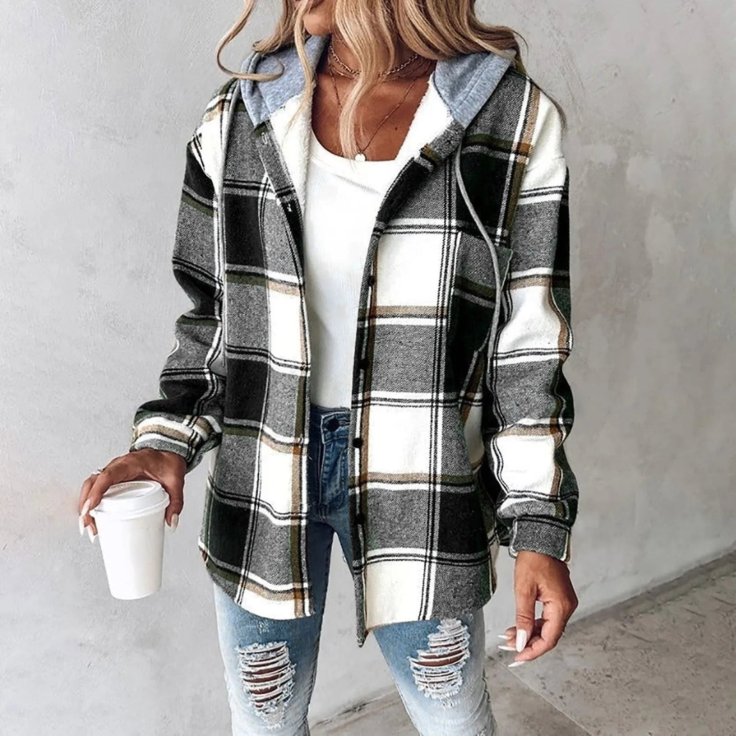 Kavina™ Plaid Hoodie Jacket