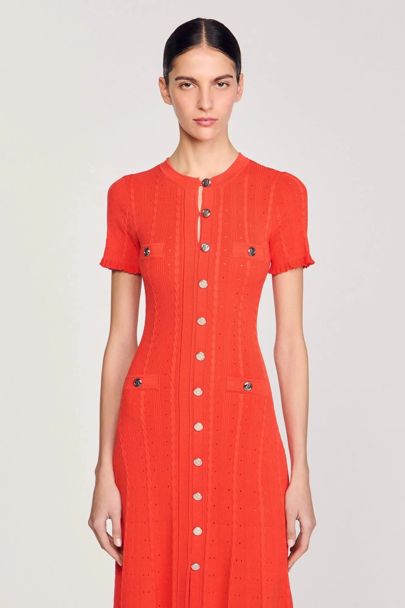 SANDRO - Long knitted dress