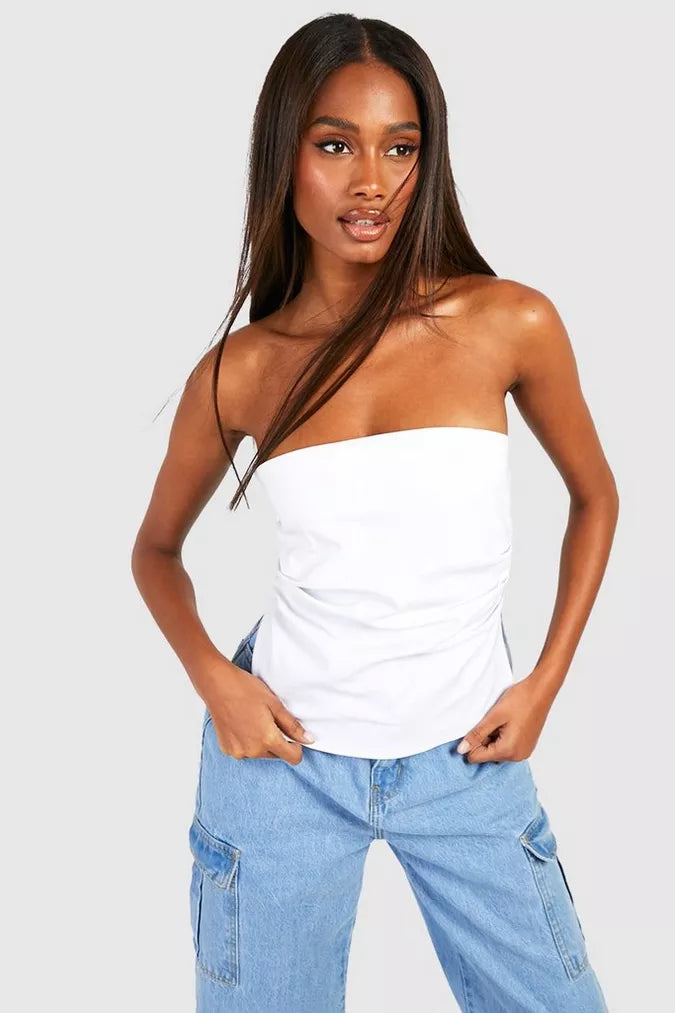 Knitted Slit Detail Tube Top