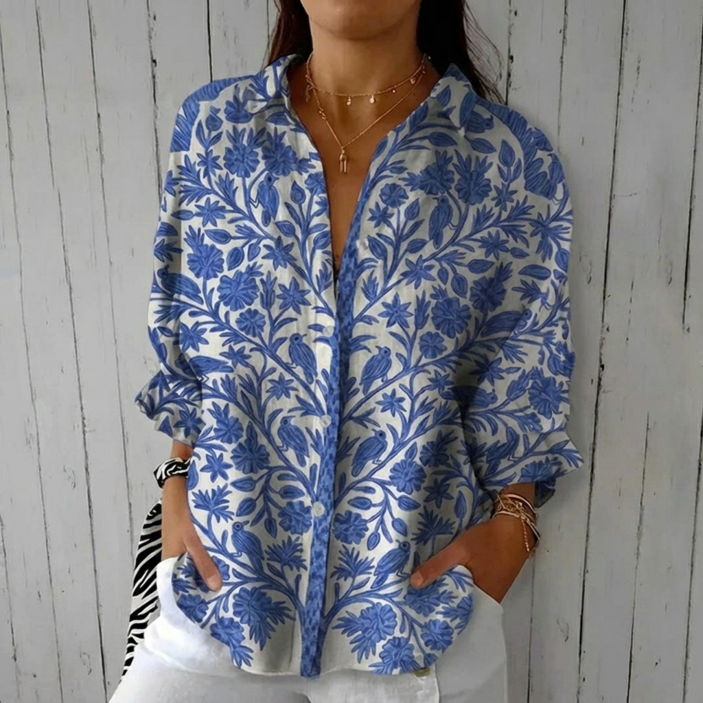 Frederikke™ | Blue Garden Blouse