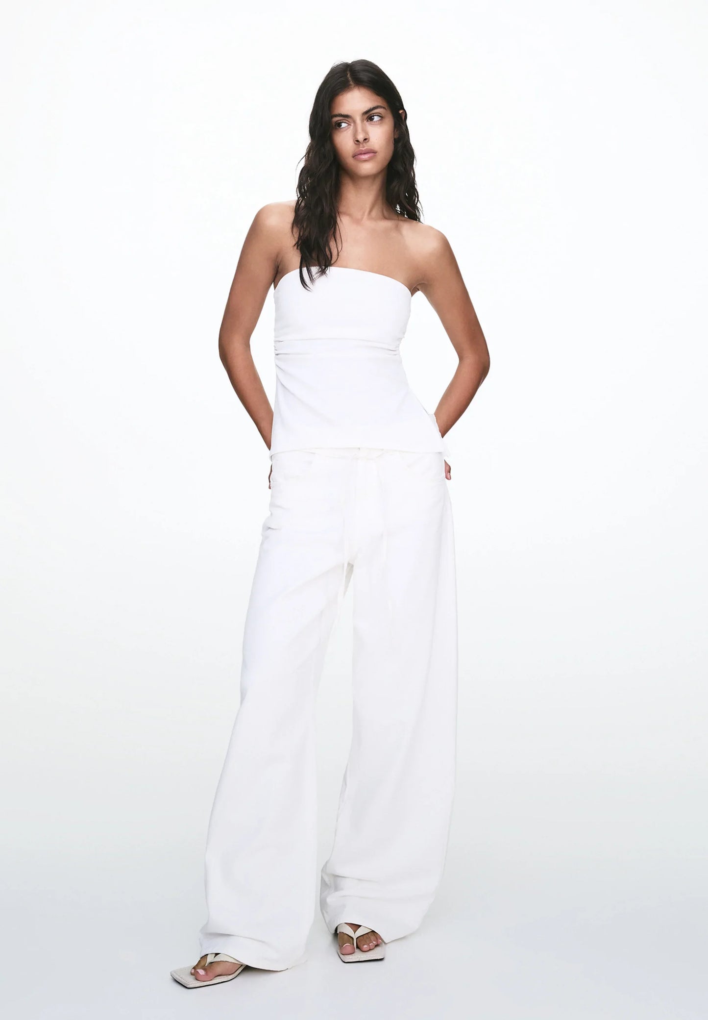 Knitted Slit Detail Tube Top